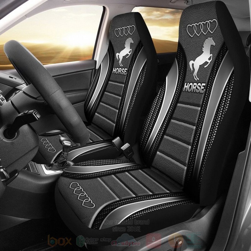 BEST Horse and Heart 3D Car Seat Covers 2 Horse and Heart Car Seat Covers