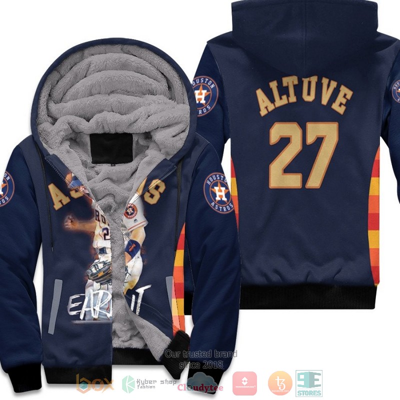 BEST Houston Astros Jose Altuve 27 2017 MLB Championship Dark Blue 3D fleece hoodie 3 Houston Astros Jose Altuve 27 2017 MLB Championship Dark Blue fleece hoodie