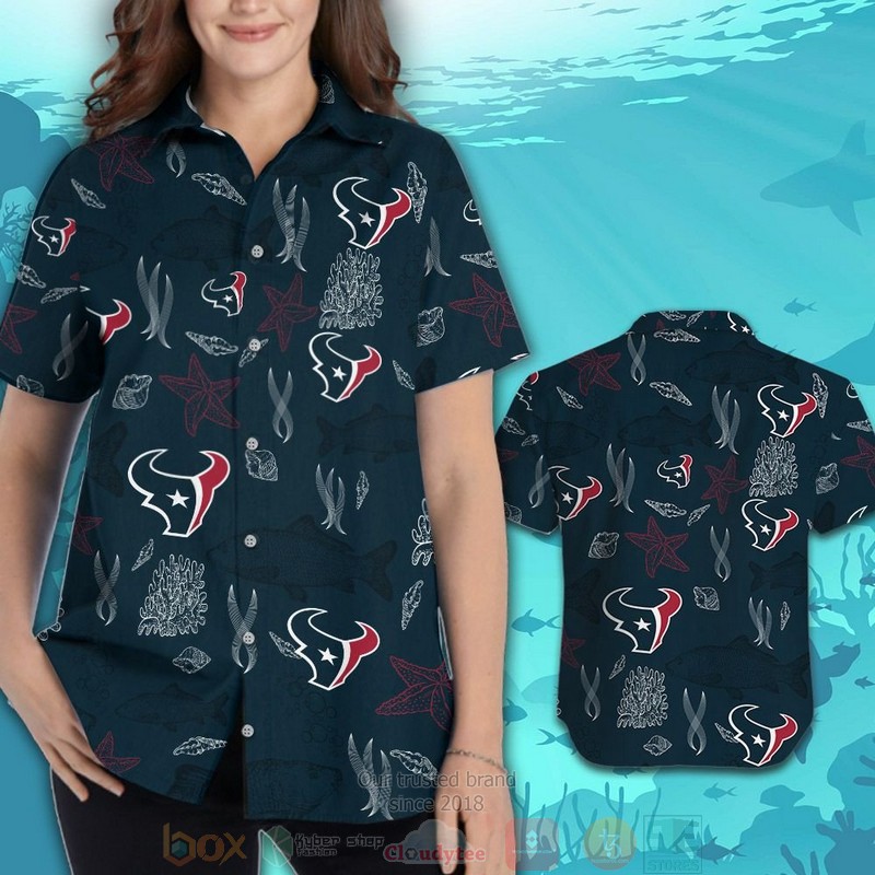HOT Houston Texans Fish hawaiian shirt and shorts 3 Houston Texans Fish hawaiian shirt and shorts 1 2