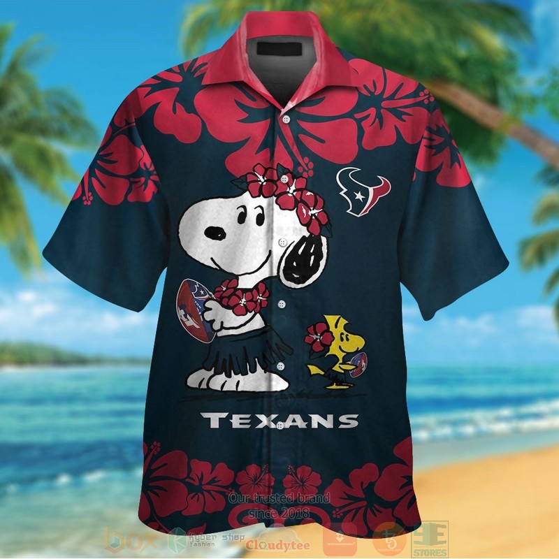 Houston Texans Snoopy Woodstock hawaiian shirt and shorts