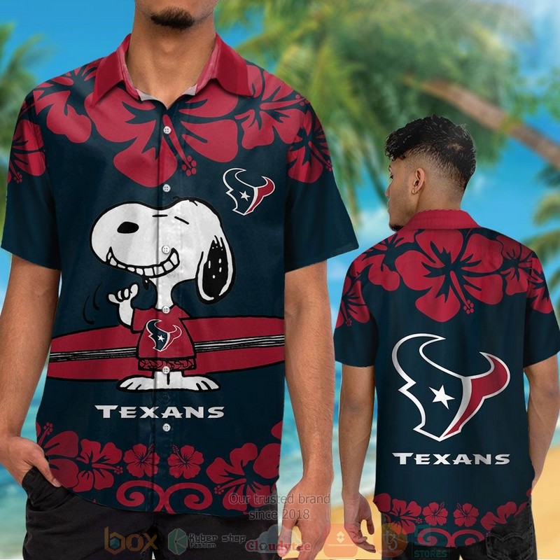 HOT Houston Texans Snoopy hawaiian shirt and shorts 2 Houston Texans Snoopy hawaiian shirt and shorts 1