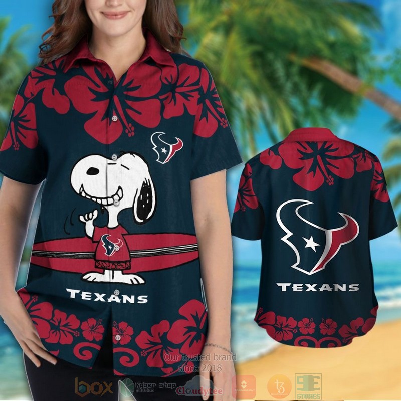HOT Houston Texans Snoopy hawaiian shirt and shorts 3 Houston Texans Snoopy hawaiian shirt and shorts 1 2