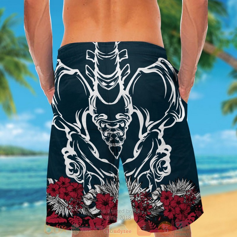 Houston Texans red Hibiscus dark blue hawaii shirt shorts 1 2 3 4 5