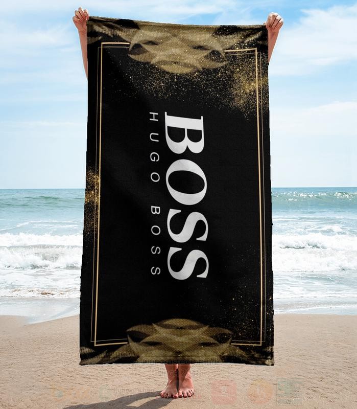 Hugo Boss Black Yellow Microfiber Beach Towel 1