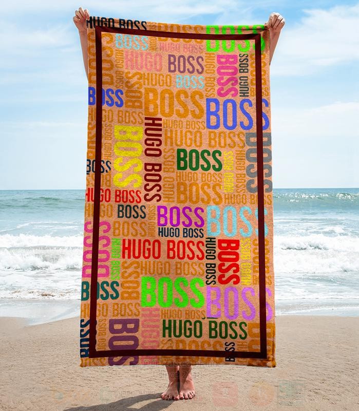 Hugo Boss Multi Color Microfiber Beach Towel
