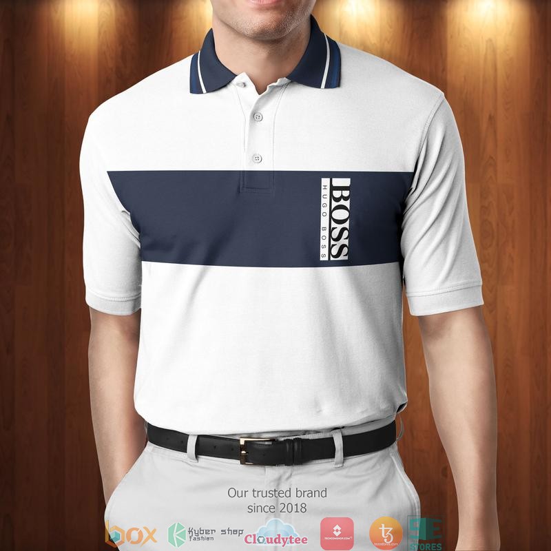 Hugo Boss Navy White Polo Shirt