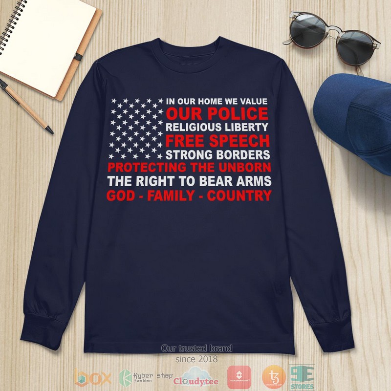 In Our Home We Value shirt long sleeve 1 2 3 4 5 6 7 8