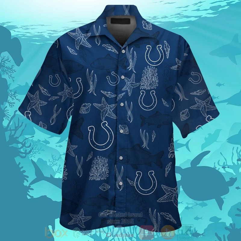 Indianapolis Colts Fish hawaiian shirt and shorts