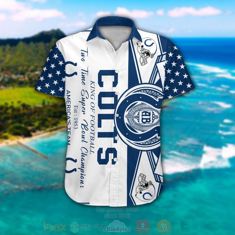 HOT Indianapolis Colts King of Football Two times Super Bowl Champions hawaiian shirt and shorts 4 Indianapolis Colts King of Football Two times Super Bowl Champions hawaiian shirt and shorts 1 2 3
