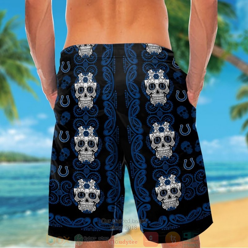 Indianapolis Colts Sugar Skull hawaiian shirt and shorts 1 2 3 4 5