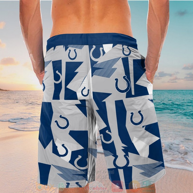 Indianapolis Colts blue grey hawaiian shirt and shorts 1 2 3 4 5