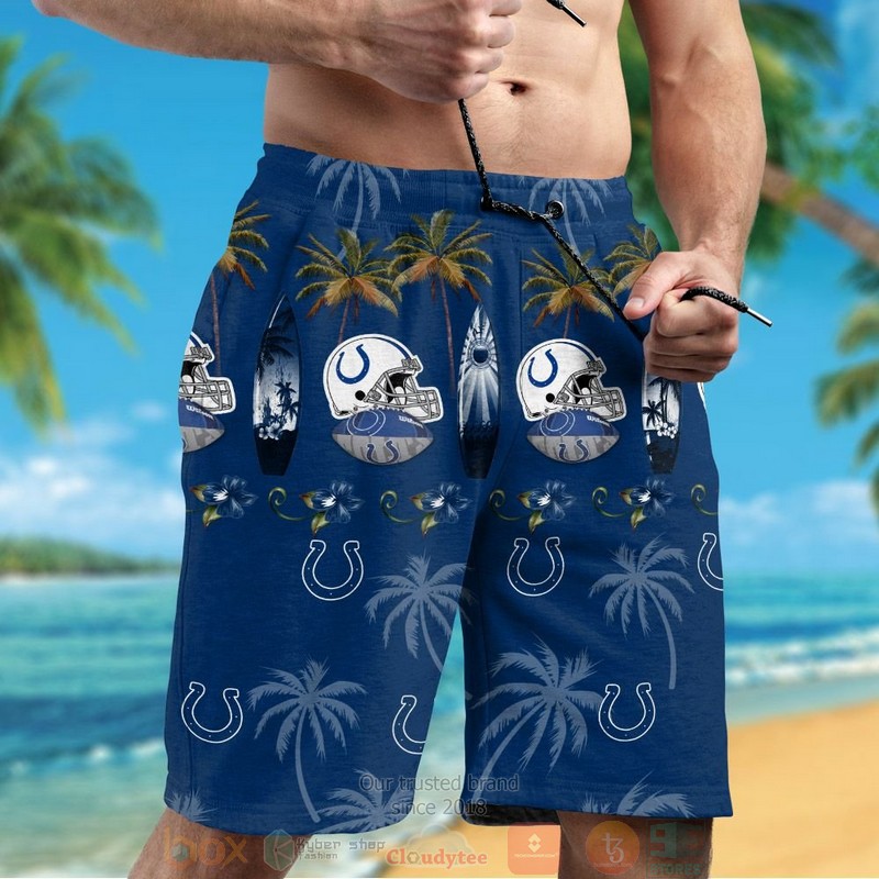 HOT Indianapolis Colts surfboard palm tree hawaiian shirt and shorts 5 Indianapolis Colts surfboard palm tree hawaiian shirt and shorts 1 2 3 4