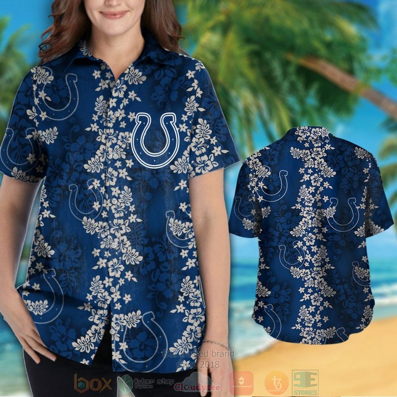 HOT Indianapolis Colts tropical plants dark blue hawaii shirt, shorts 3 Indianapolis Colts tropical plants dark blue hawaii shirt shorts 1 2