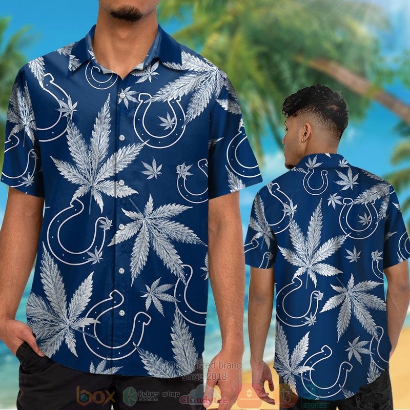 HOT Indianapolis Colts weed blue hawaii shirt, shorts 2 Indianapolis Colts weed blue hawaii shirt shorts 1