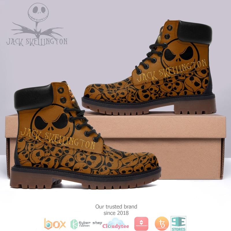 Jack Skellington Brown leather Timberland Boots 2 Jack Skellington Brown leather Timberland Boots 1