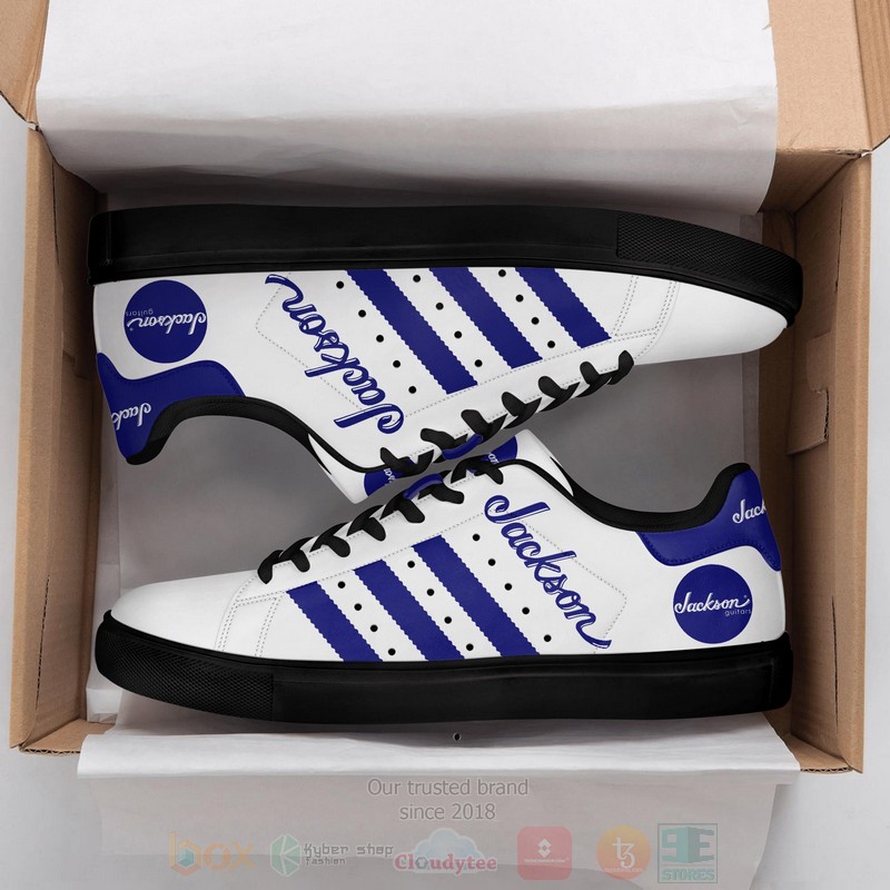 Jackson Guitar White Blue Stan Smith Low Top Shoes 1