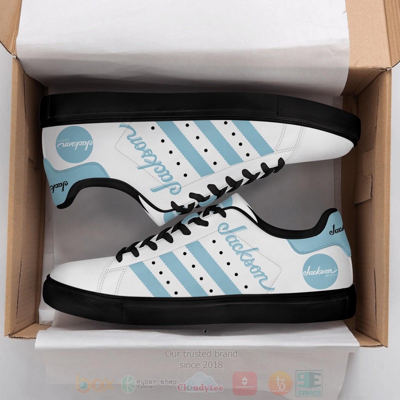 Jackson Guitar White Light Blue Stan Smith Low Top Shoes 1