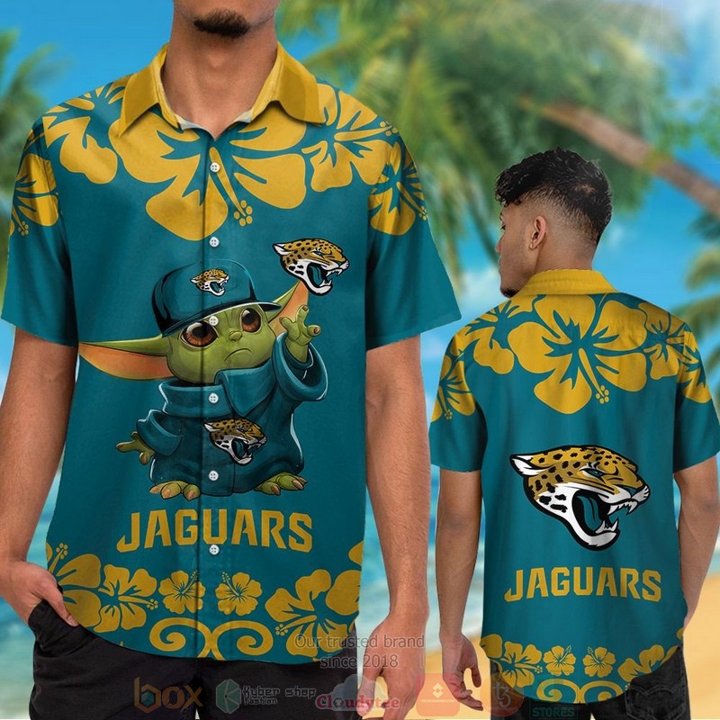 HOT Jacksonville Jaguars Baby Yoda hawaii shirt, shorts 2 Jacksonville Jaguars Baby Yoda hawaii shirt shorts 1