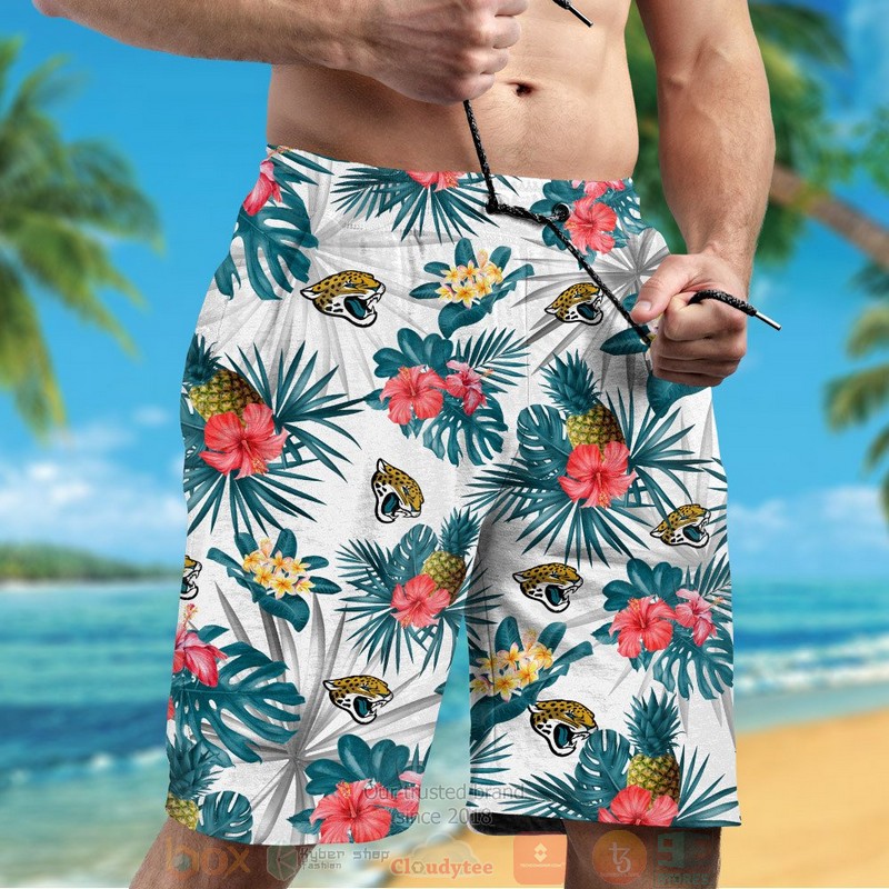 Jacksonville Jaguars pineapple Hibiscus hawaiian shirt and shorts 1 2 3 4