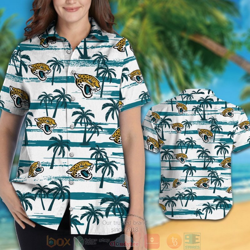 HOT Jacksonville Jaguars white hawaii shirt, shorts 3 Jacksonville Jaguars white hawaii shirt shorts 1 2
