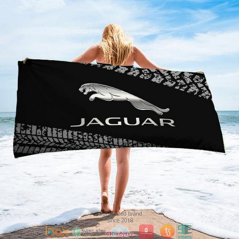Jaguar Black Beach Towel