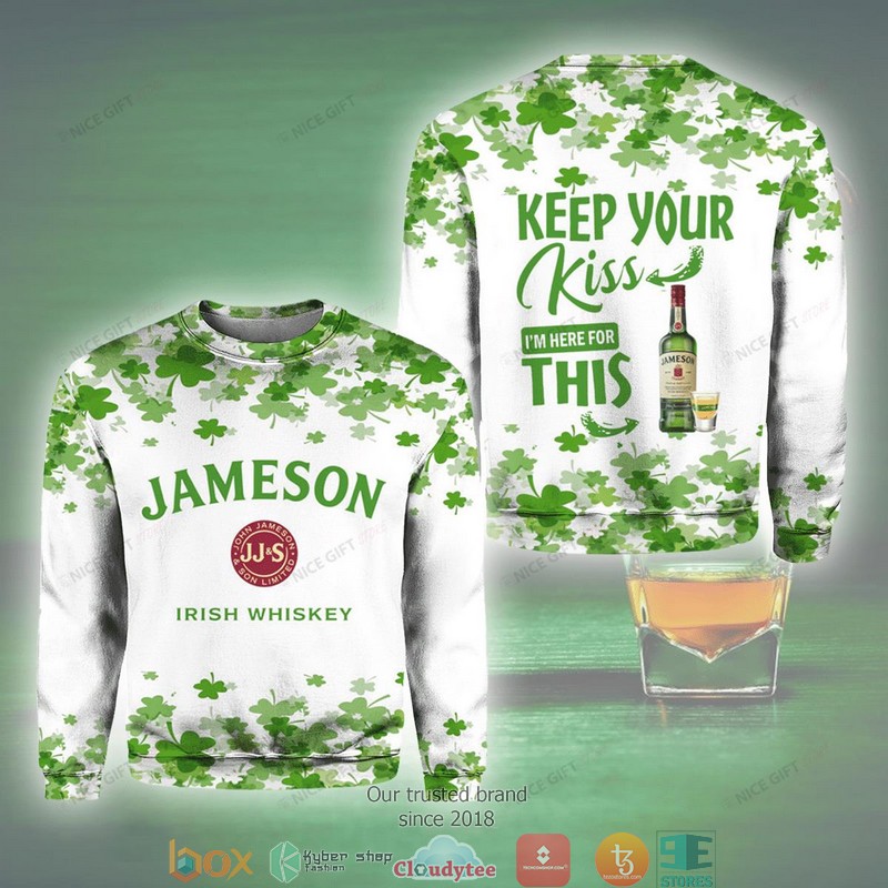 Jameson Irish Whiskey Clovers Crewneck Sweatshirt 1 Jameson Irish Whiskey Clovers Crewneck Sweatshirt