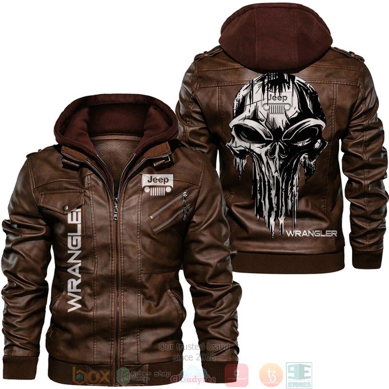 NEW Jeep Wrangler The Punisher skull Leather Jacket 2 Jeep Wrangler The Punisher skull Leather Jacket 1
