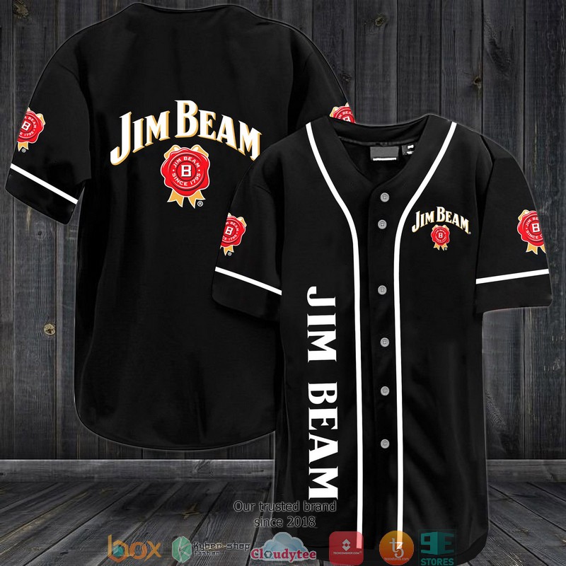 Jim Beam In Black Baseball Jersey Shirt