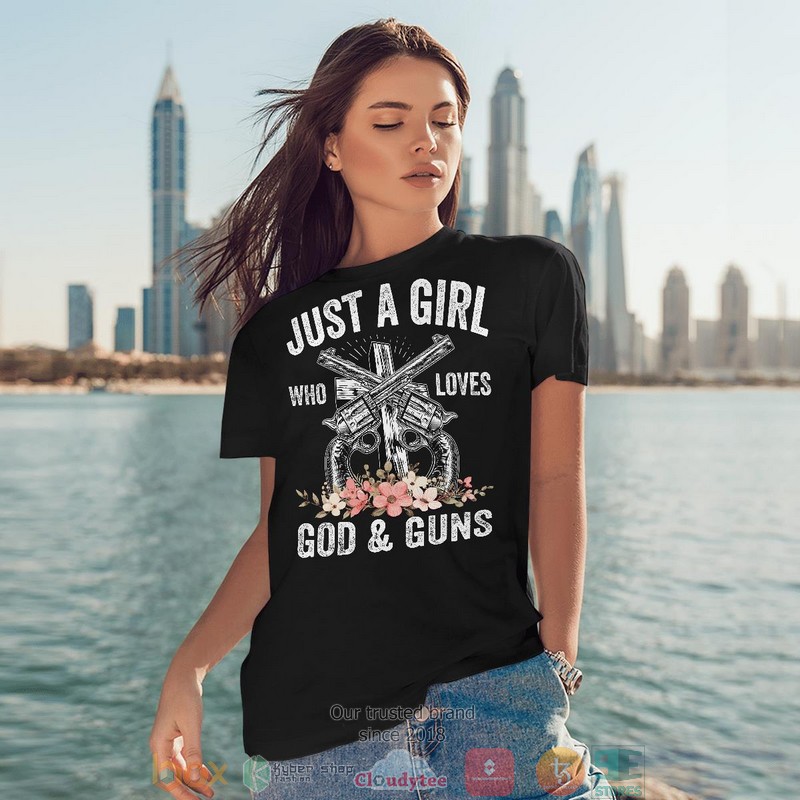 Just Girl Who Loves God Guns shirt long sleeve