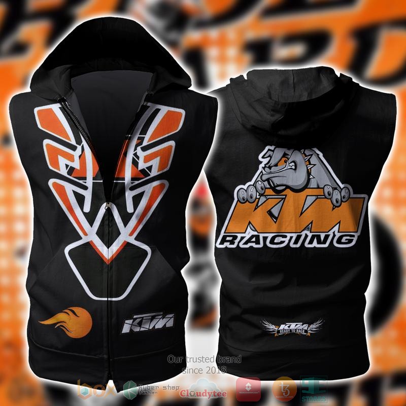 KTM AG Sleeveless zip vest leather jacket