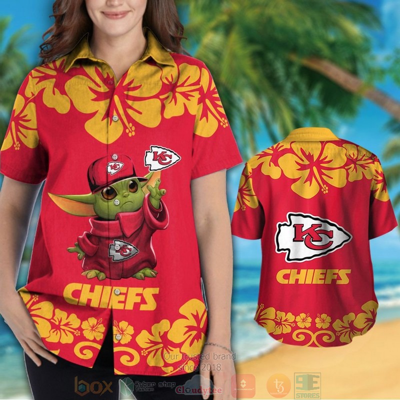 HOT Kansas City Chiefs Baby Yoda hawaii shirt, shorts 3 Kansas City Chiefs Baby Yoda hawaii shirt shorts 1 2
