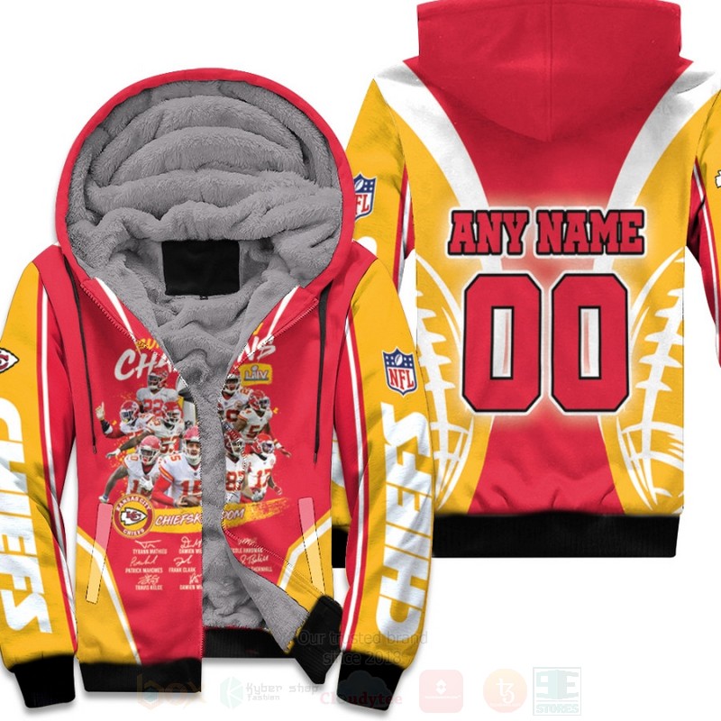 Kansas City Chiefs Champions Chiefs Kingdom Player Signatures Personalized 3D Fleece Hoodie