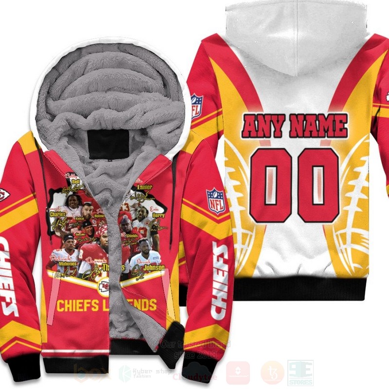 Kansas City Chiefs NFL Legends Personalized 3D Fleece Hoodie