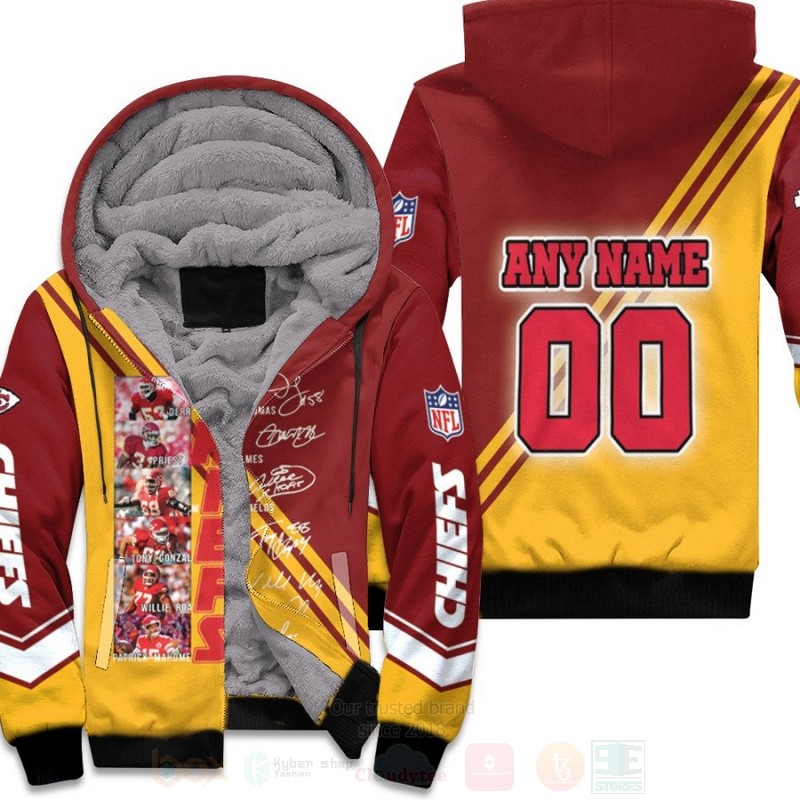 Kansas City Chiefs NFL Legends Player Names Signed Personalized 3D Fleece Hoodie