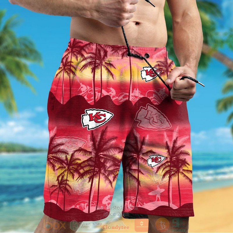 Kansas City Chiefs palm tree hawaii shirt shorts 1 2 3 4