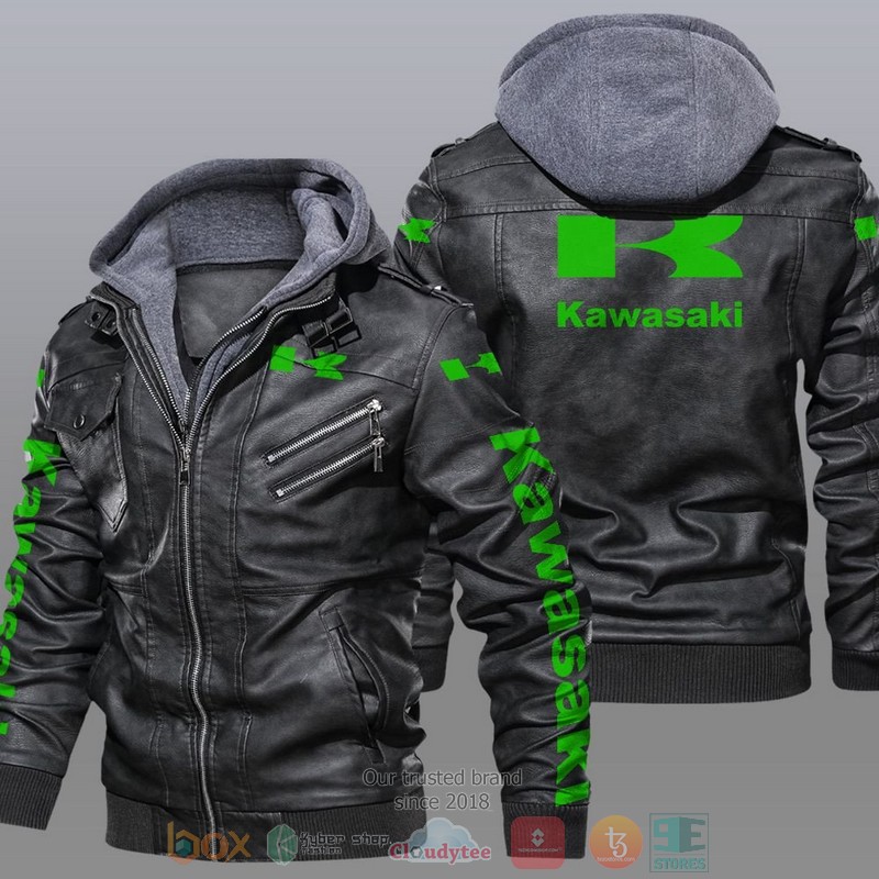 NEW Kawasaki Car Motor Leather Jacket 5 Kawasaki Car Motor Leather Jacket