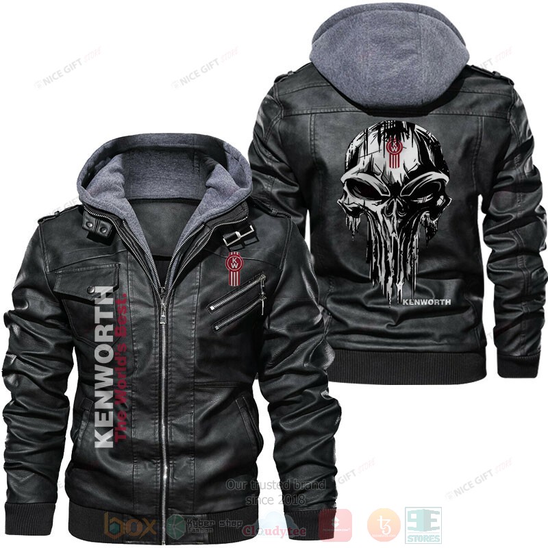 Kenworth Punisher Skull Leather Jacket