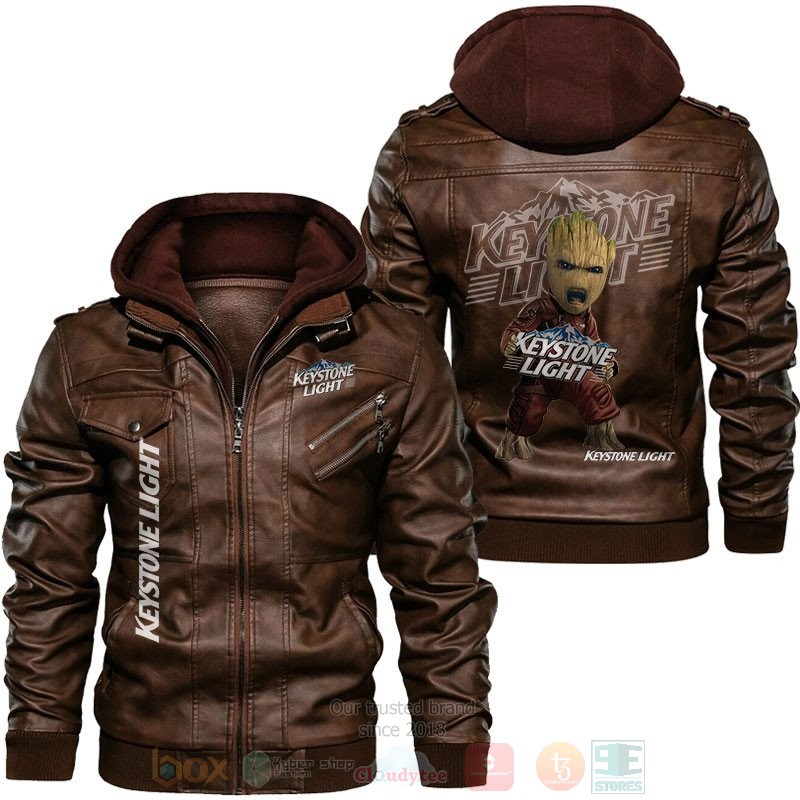 BEST Keystone Light Groot 2D Leather Jacket 2 Keystone Light Groot Leather Jacket 1