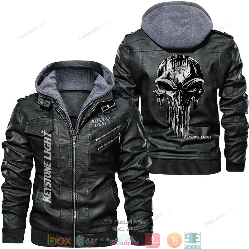 Keystone Light Punisher Skull Leather Jacket 5 Keystone Light Punisher Skull Leather Jacket