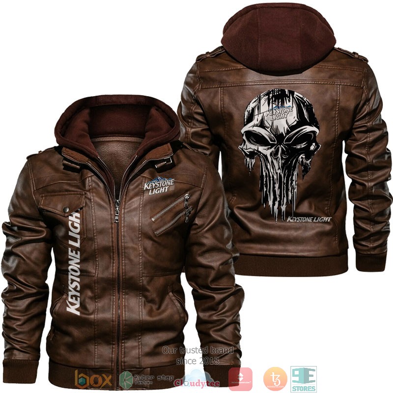Keystone Light Punisher Skull Leather Jacket 2 Keystone Light Punisher Skull Leather Jacket 1
