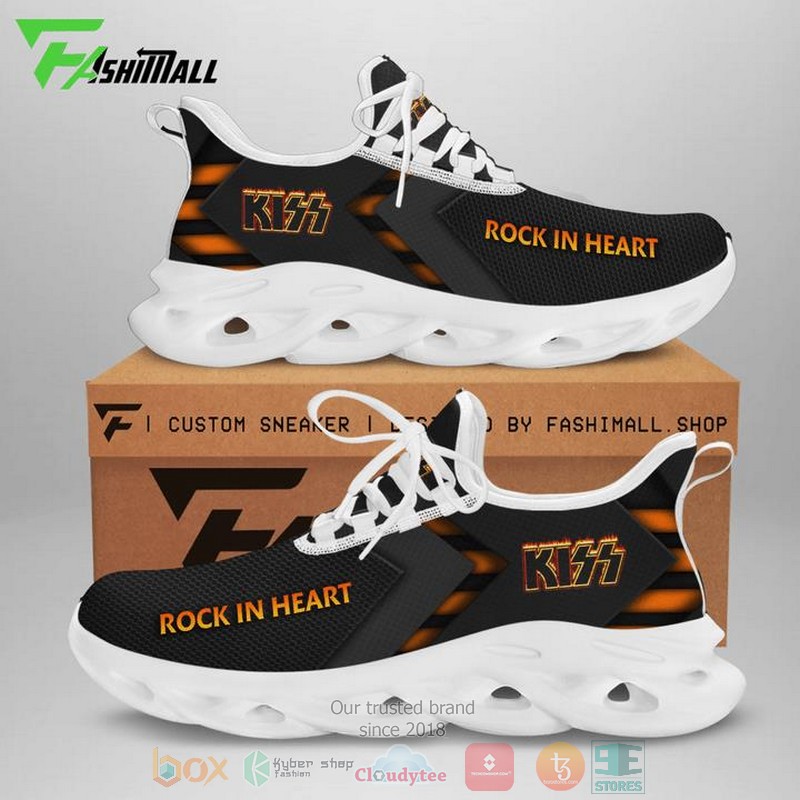 Kiss band Rock in heart black orange clunky max soul shoes 1
