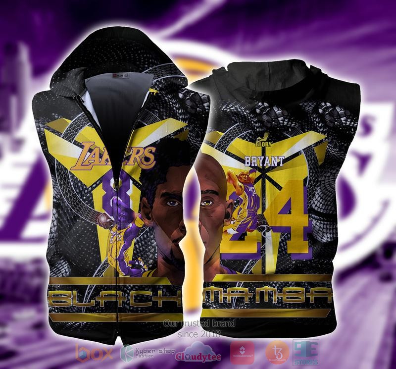 Kobe Bryant La Lakers Nba Sleeveless zip vest leather jacket