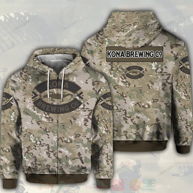 Kona Brewing Camouflage 3D Zip Hoodie