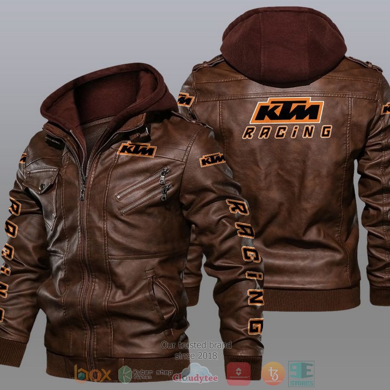 NEW Ktm Racing Car Motor Leather Jacket 2 Ktm Racing Car Motor Leather Jacket 1
