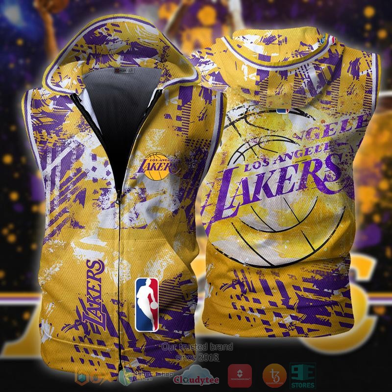 La Lakers Nba Sleeveless zip vest leather jacket
