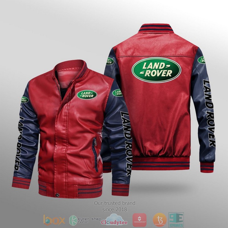 Land Rover Car Brand Leather Bomber Jacket 4 Land Rover Car Brand Leather Bomber Jacket 1 2 3