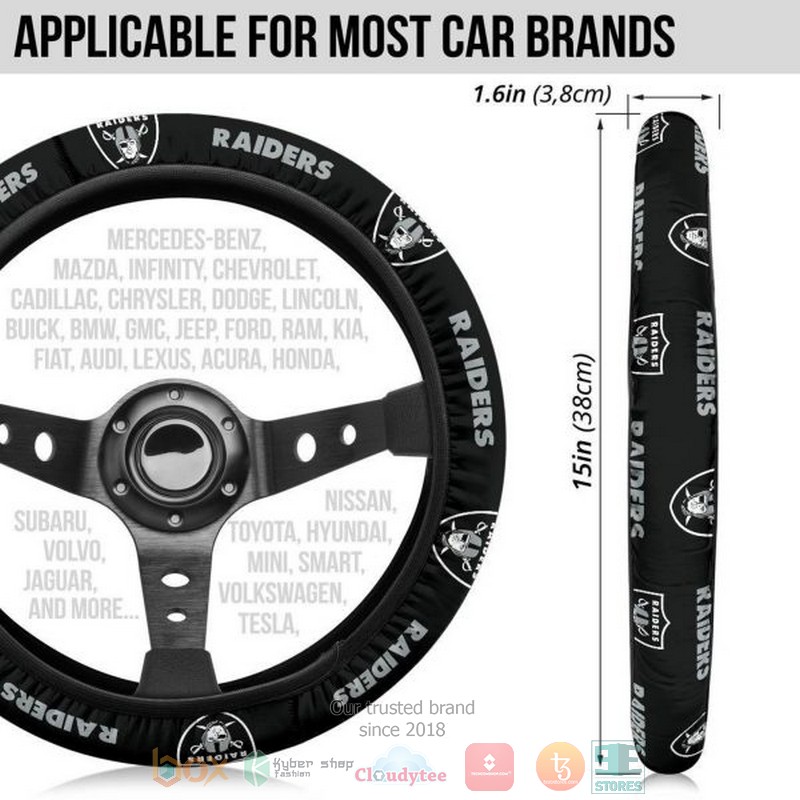 Las Vegas Raiders steering wheel cover 1 2 3 4 5 6 7