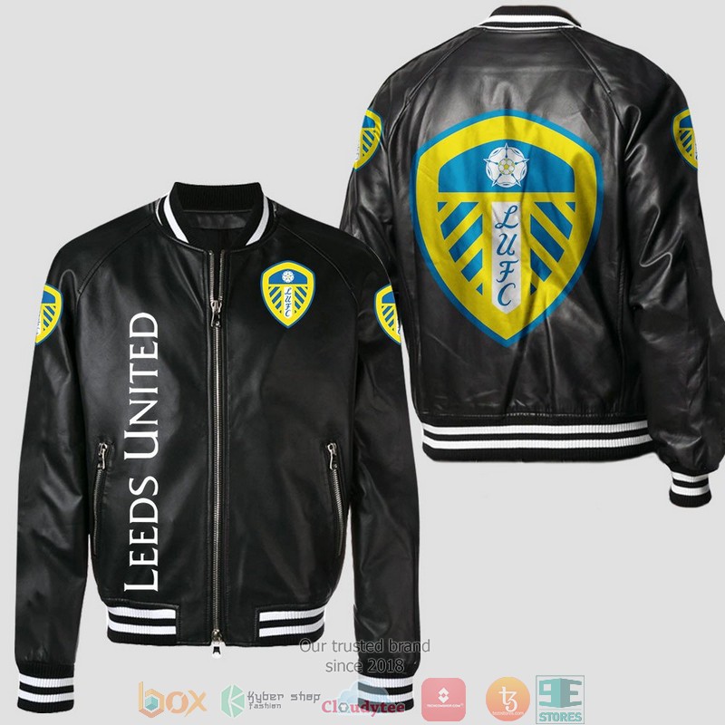 Leeds United Leather Bomber Jacket