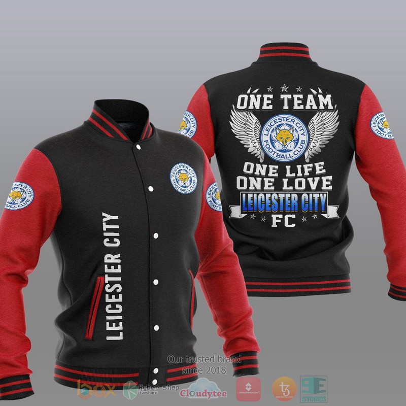 HOT Leicester City One Team One Life One Love Baseball Jacket 2 Leicester City One Team One Life One Love Baseball Jacket 1