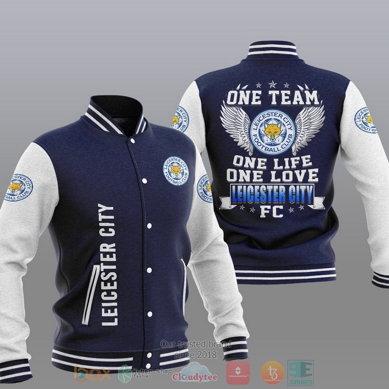 HOT Leicester City One Team One Life One Love Baseball Jacket 3 Leicester City One Team One Life One Love Baseball Jacket 1 2